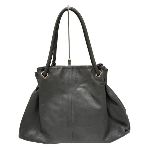 Auth FURLA - Dark Gray Leather Tote Bag - Picture 2 of 12